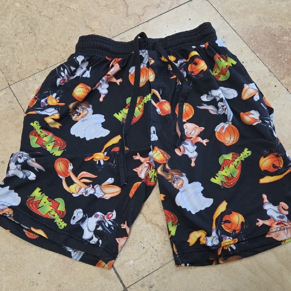 Looney Tunes Black Cartoon Print Kids Shorts